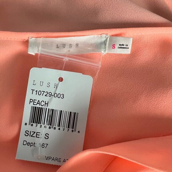 Lush Sheer Peach Long Sleeve Blouse Size S  NWT! - Picture 5 of 5